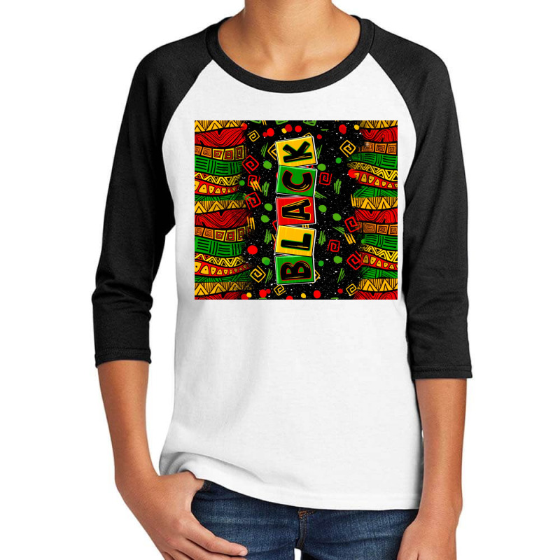 Black License Letters  Juneteenth Youth 3/4 Sleeve by Zillion Design Studio | Artistshot