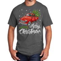 Vintage Wagon Red Truck Christmas Tree Pajama Family Xmas Basic T-shirt | Artistshot