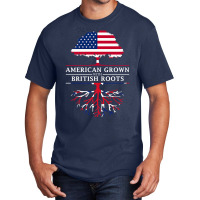 American Grown British Roots  Britain Union Jack Basic T-shirt | Artistshot