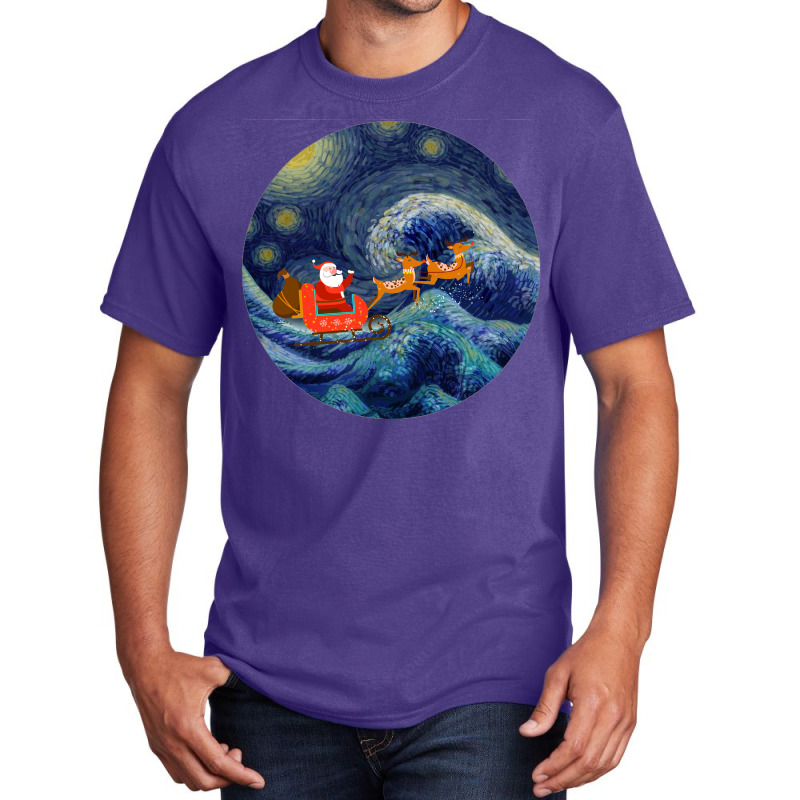 Starry Santa Night Basic T-shirt | Artistshot