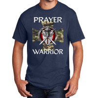 Christian Prayer Warrior Green Camo Cross Religious Messages Basic T-shirt | Artistshot