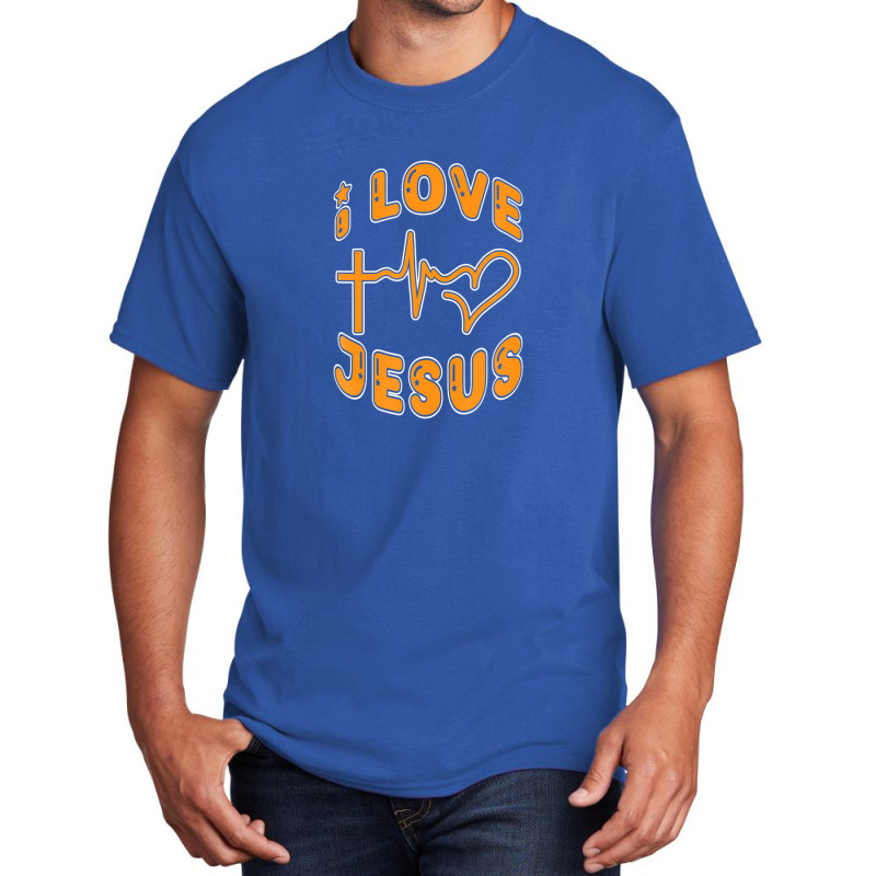 I Love Jesus Christ With Heartbeat Pulse Christian Christmas Basic T-shirt | Artistshot