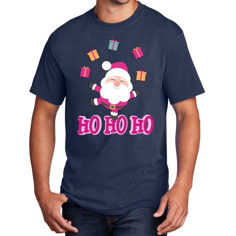 Christmas Pink Santa Basic T-shirt | Artistshot