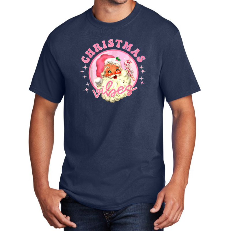 Christmas Retro Vintage Pink Basic T-shirt | Artistshot