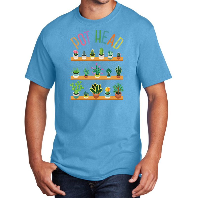 Plant Lover And Gardener Pot Head Succulent Basic T-shirt by Boomtea | Artistshot