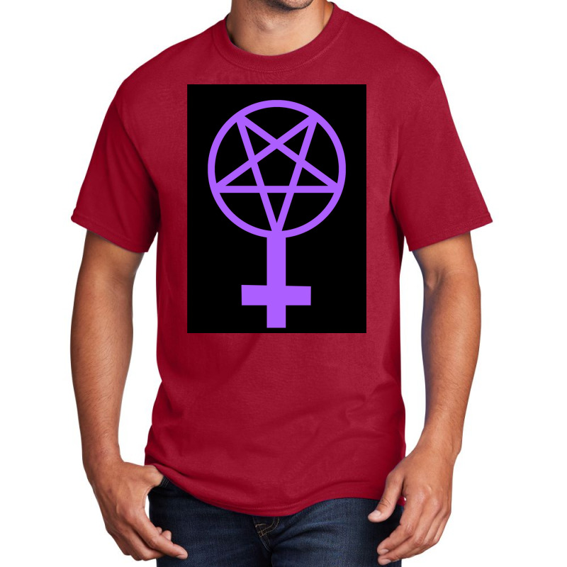 Feminist Pentagram--purple On A Black Background Basic T-shirt by TIMOTHYSHRINER | Artistshot