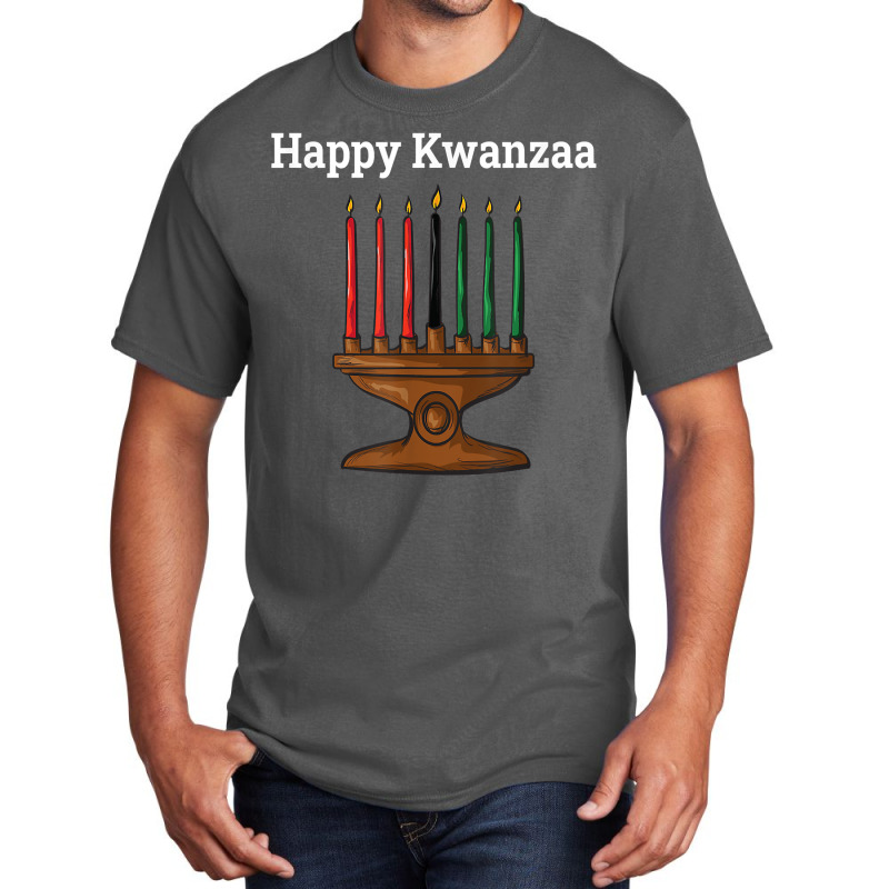 Happy Kwanzaa Kinara 7 Principles Of Kwanzaa Dec 26   Jan 1 T Shirt Basic T-shirt by keishawnredner | Artistshot