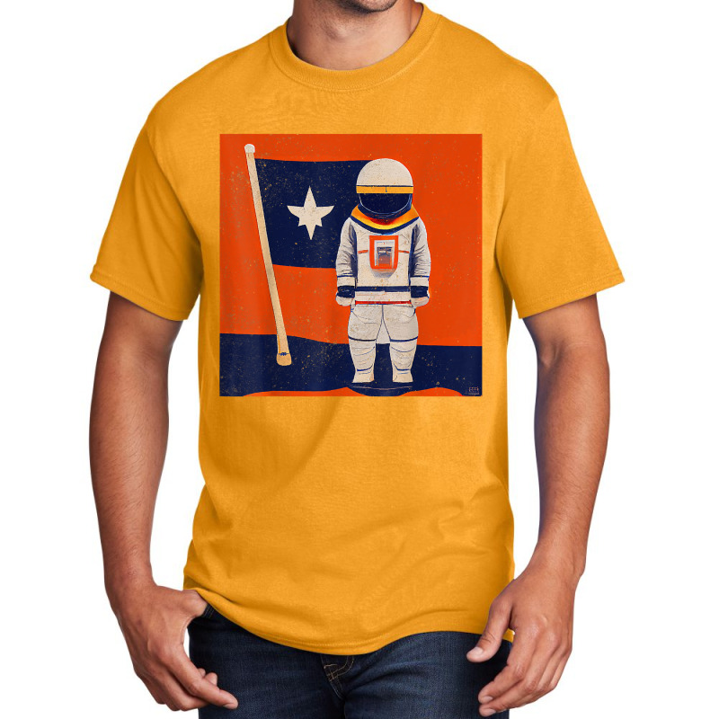 Houston Astronaut Proud And Strong In Space Vintage Retro T Shirt Basic T-shirt | Artistshot