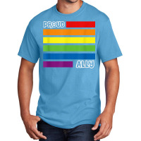 Proud Ally Pride Shirt Gay Lgbt Day Month Flag Rainbow Basic T-shirt | Artistshot