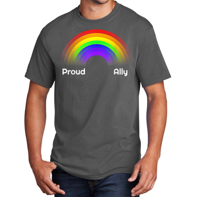 Proud Ally Rainbow Lgbt Gay Pride Day Month Parade Basic T-shirt | Artistshot