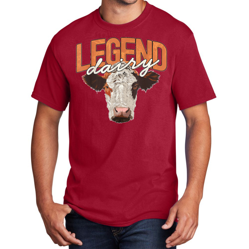 Legend Dairy Apparel Funny Cow Milker Legendairy Cow Pun Basic T-shirt | Artistshot