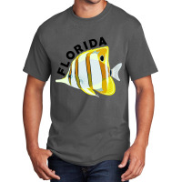 Florida Butterfly Fish, Tropical Coral Marine Animal Basic T-shirt | Artistshot