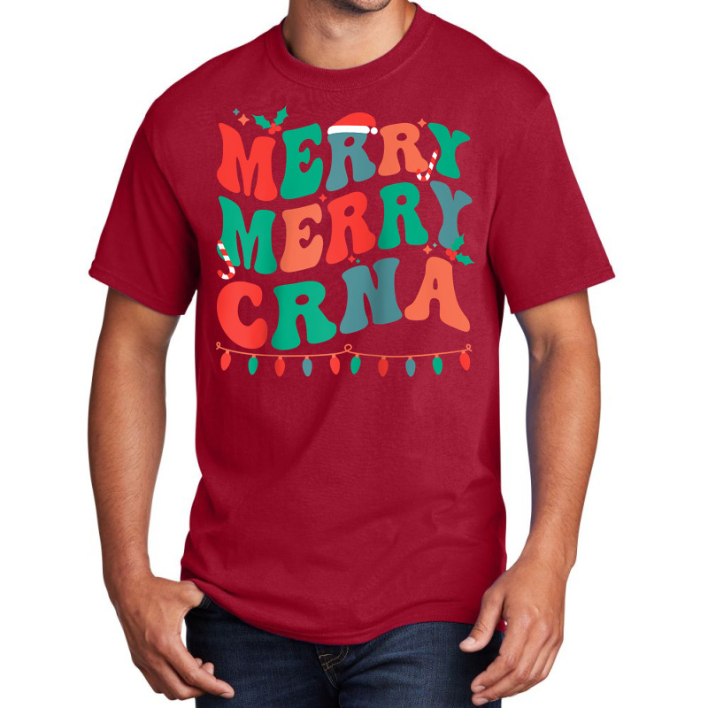 Merry Certified Registered Nurse Anesthetist Christmas Raglan Baseball Basic T-shirt | Artistshot