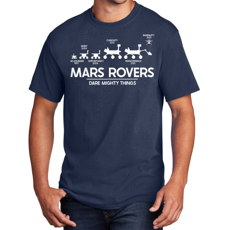 Mars Perseverance Rover Dare Mighty Things Landing Timeline Basic T-shirt by JoshuaDavidRocoe | Artistshot