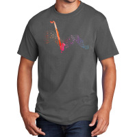 Colorful Bass Clarinet On Music Sheet Contrabass Clarinetist Basic T-shirt | Artistshot