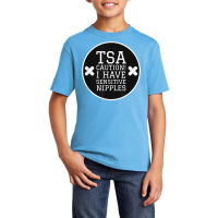 Tsa Caution I Have Sensitive Nipples - Vacation Tee Basic Youth T-shirt | Artistshot