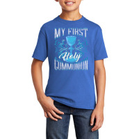 My First Holy Communion Gift Kids Chalice Girls Blue Boys Basic Youth T-shirt | Artistshot