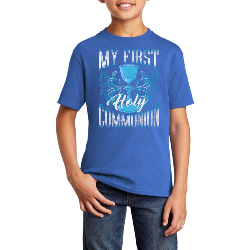 My First Holy Communion Gift Kids Chalice Girls Blue Boys Basic Youth T-shirt | Artistshot