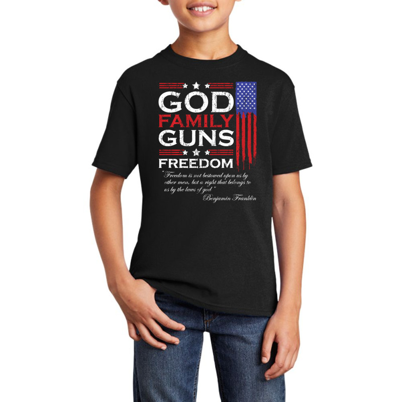 Family God Guns And Freedom Christian Maga 2020 Trump Basic Youth T-shirt | Artistshot