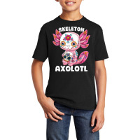 Skeleton Axolotl Sugar Skull Calavera Día De Los Muertos T Shirt Basic Youth T-shirt | Artistshot