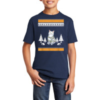 Cat With Christmas Lights Design For Cat Lover T Shirt Basic Youth T-shirt | Artistshot