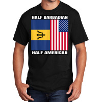 Half Barbadian & American Dna Heritage Usa And Barbados Flag T Shirt Basic T-shirt | Artistshot