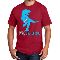 Type 1 Diabetes Awareness Ribbon T1d T Rex Dinosaur Boys T Shirt Basic T-shirt | Artistshot