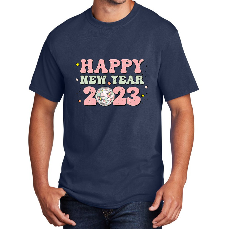 Happy New Year 2023 Groovy Disco Family Christmas Pajamas Basic T-shirt | Artistshot