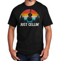 Just Cellin Cello Cellist Orchestra Musician Retro Basic T-shirt | Artistshot