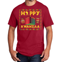 Happy Kwanzaa Kinara, Mishumaa With 7 Principles T Shirt Basic T-shirt | Artistshot