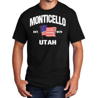 Monticello Utah Ut Usa Stars & Stripes Vintage Style Basic T-shirt | Artistshot