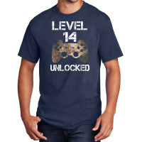 Level 14 Unlocked Boys 14th Birthday 14 Year Old Gamer Basic T-shirt | Artistshot