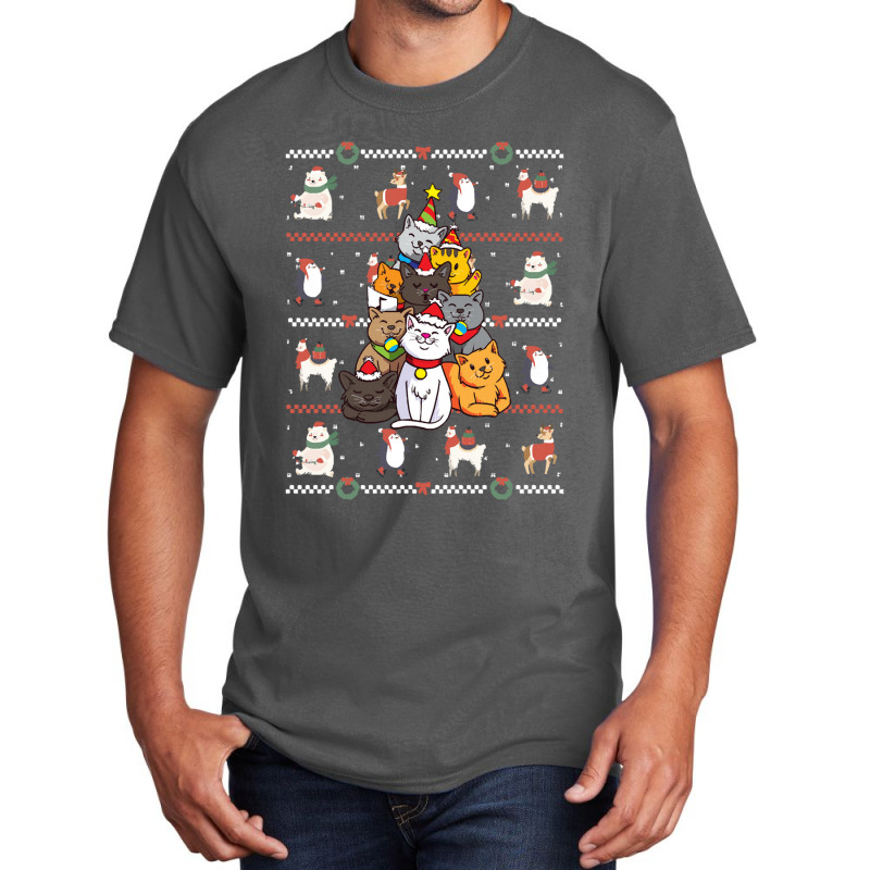 Cat Tree Cat   Cat Tree Christmas Basic T-shirt by Irena D Good | Artistshot