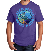 Life Is Better Under Water Marine Biology Scuba Diver Premium Basic T-shirt | Artistshot