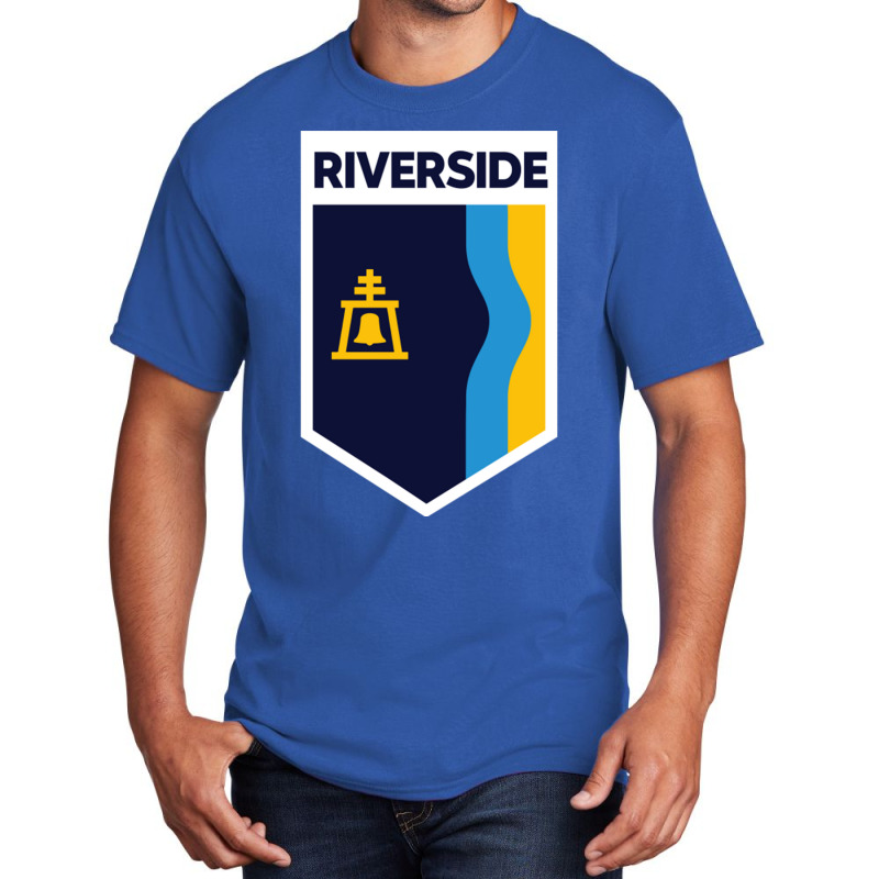 Riverside California City Flag Emblem Basic T-shirt by AbeaJuanje | Artistshot