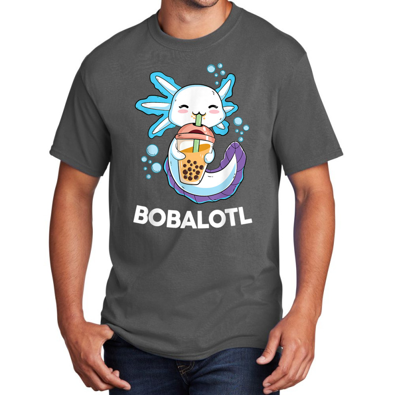 Axolotl Boba Bubble Tea Kawaii Anime Japanese Kids Teen Girl Basic T-shirt by Irena D Good | Artistshot