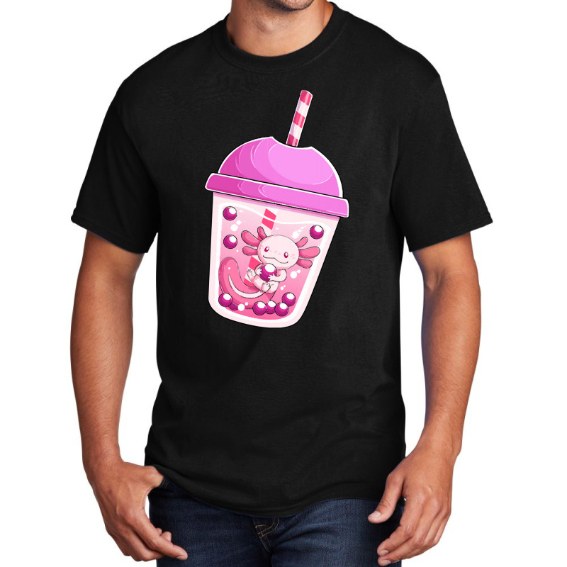 Axolotl Boba Tea T Shirt Bobalotl Basic T-shirt by Irena D Good | Artistshot