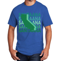 Santa Ana California Green Repeat Basic T-shirt | Artistshot