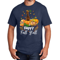 Happy Fall Y All Horse Thanksgiving Horse Lover Halloween Basic T-shirt | Artistshot