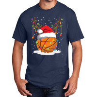 Christmas Basketball Reindeer Funny Santa Hat Xmas Kids Basic T-shirt | Artistshot