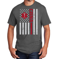 Crna Certified Registered Nurse Anesthetist Usa Flag Basic T-shirt | Artistshot