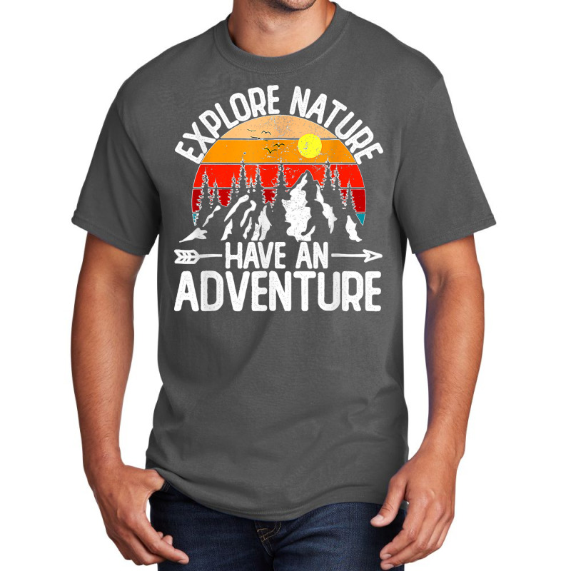 Funny Explore Nature Have An Adventure Retro Forest Basic T-shirt | Artistshot