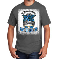 Womens Diabetes Awareness Month Type T1d T2d Messy Bun Warrior T Shirt Basic T-shirt | Artistshot