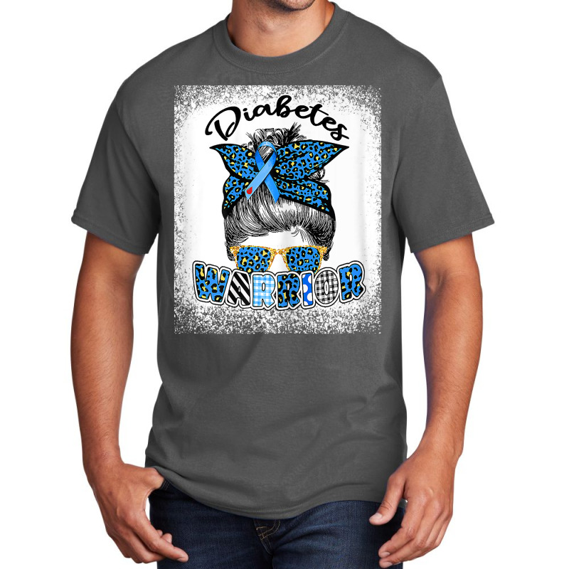 Womens Diabetes Awareness Month Type T1d T2d Messy Bun Warrior T Shirt Basic T-shirt | Artistshot