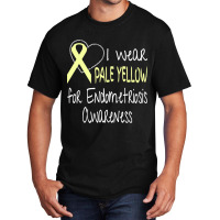 I Wear Pale Yellow For Endometriosis Awareness Basic T-shirt | Artistshot