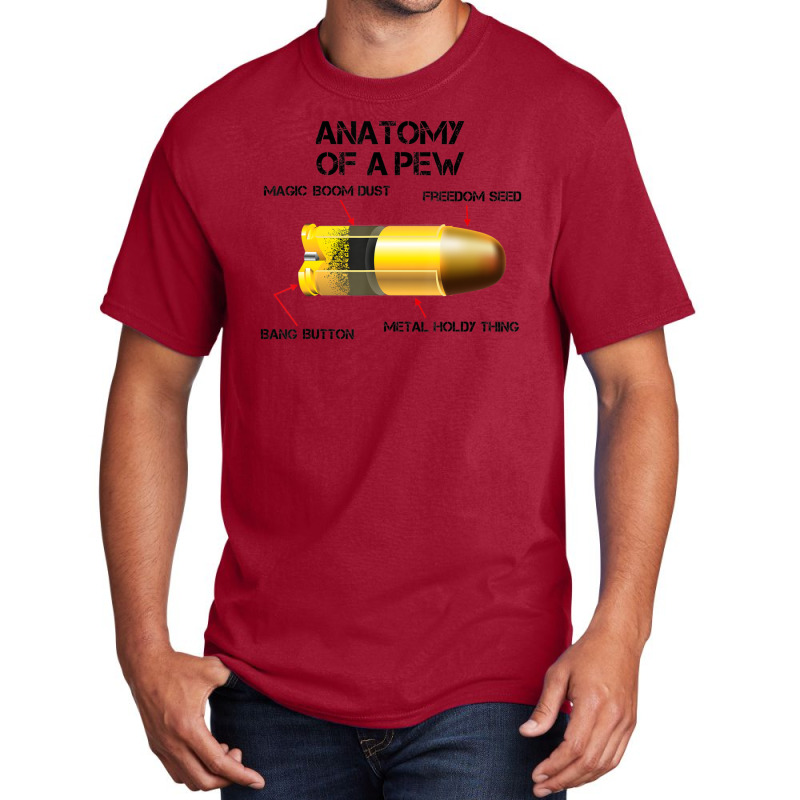 Anatomy Of A Pew Parts Of A Bullet Pro Gun Rights Basic T-shirt by femalesbaubles | Artistshot