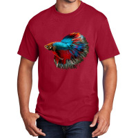 Red Blue Betta Fish Jambrong Basic T-shirt | Artistshot