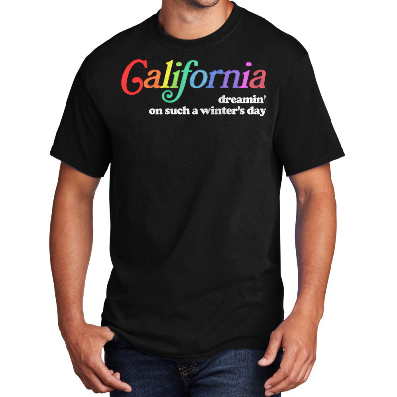 California Dreamin Retro Style Aesthetic Design Basic T-shirt by CaridadAlstott | Artistshot