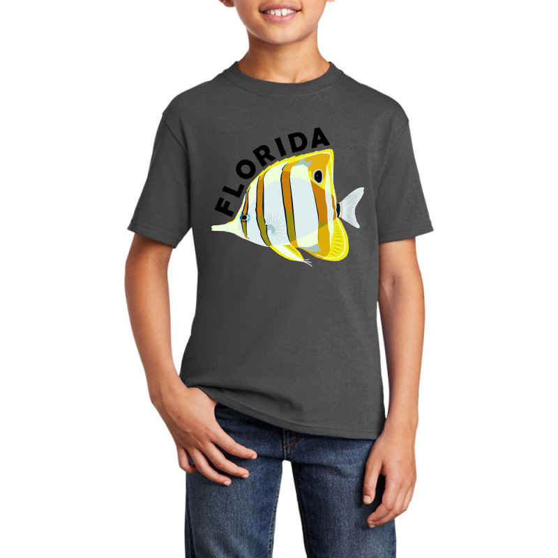 Florida Butterfly Fish, Tropical Coral Marine Animal Basic Youth T-shirt | Artistshot