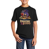 Easily Distracted By Dragons And Books Dragon Book Lover Basic Youth T-shirt | Artistshot